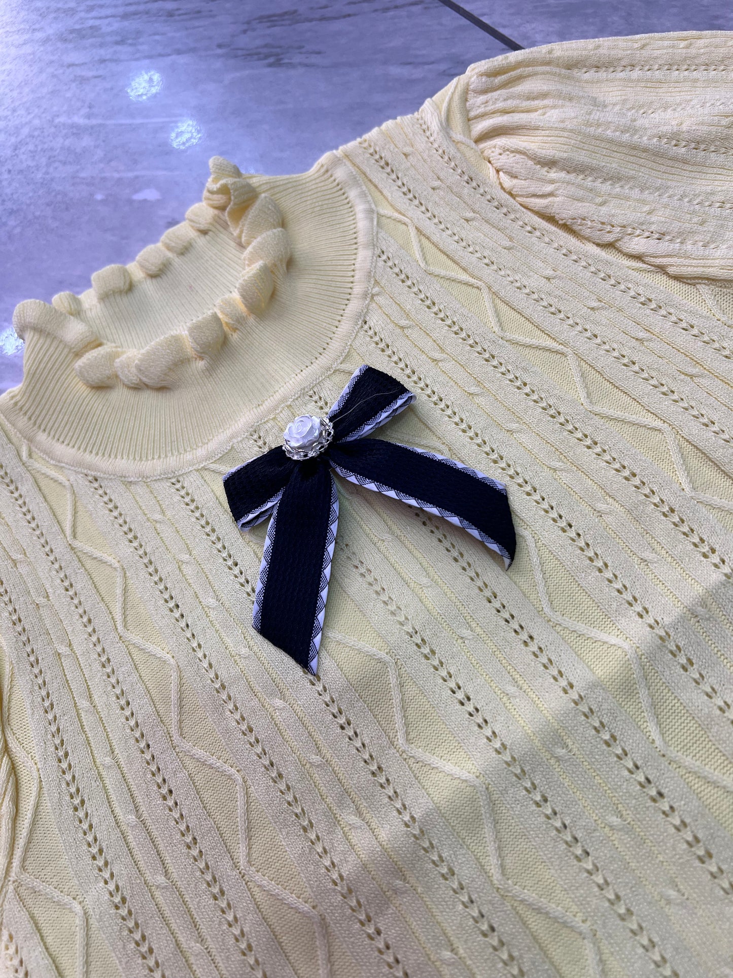Maglia filo fiocco mezza manica