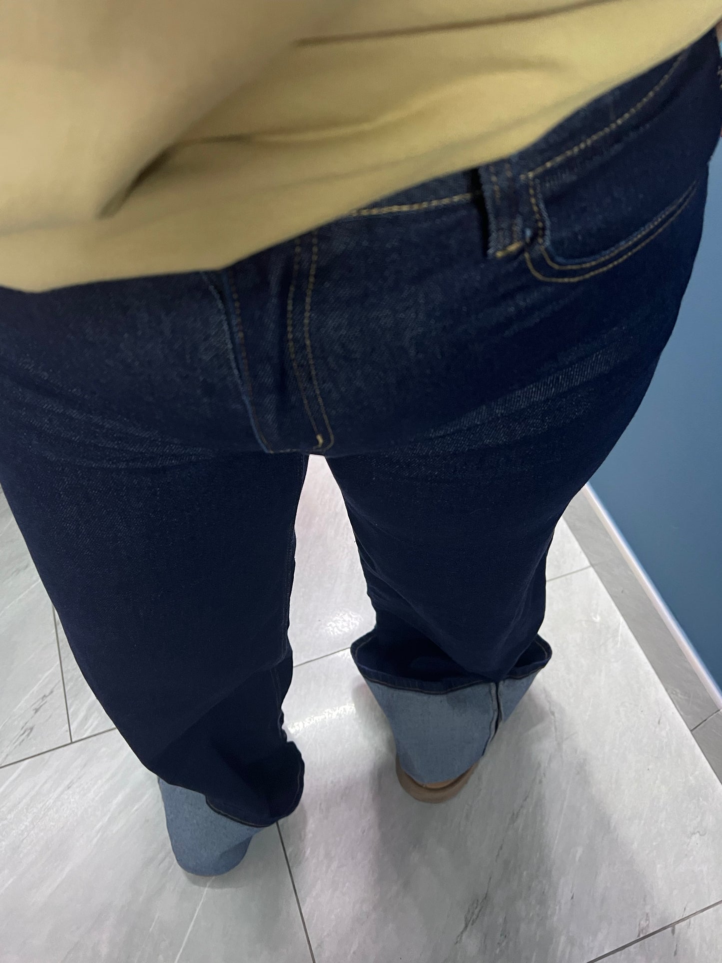 Jeans elastico piegone scuro