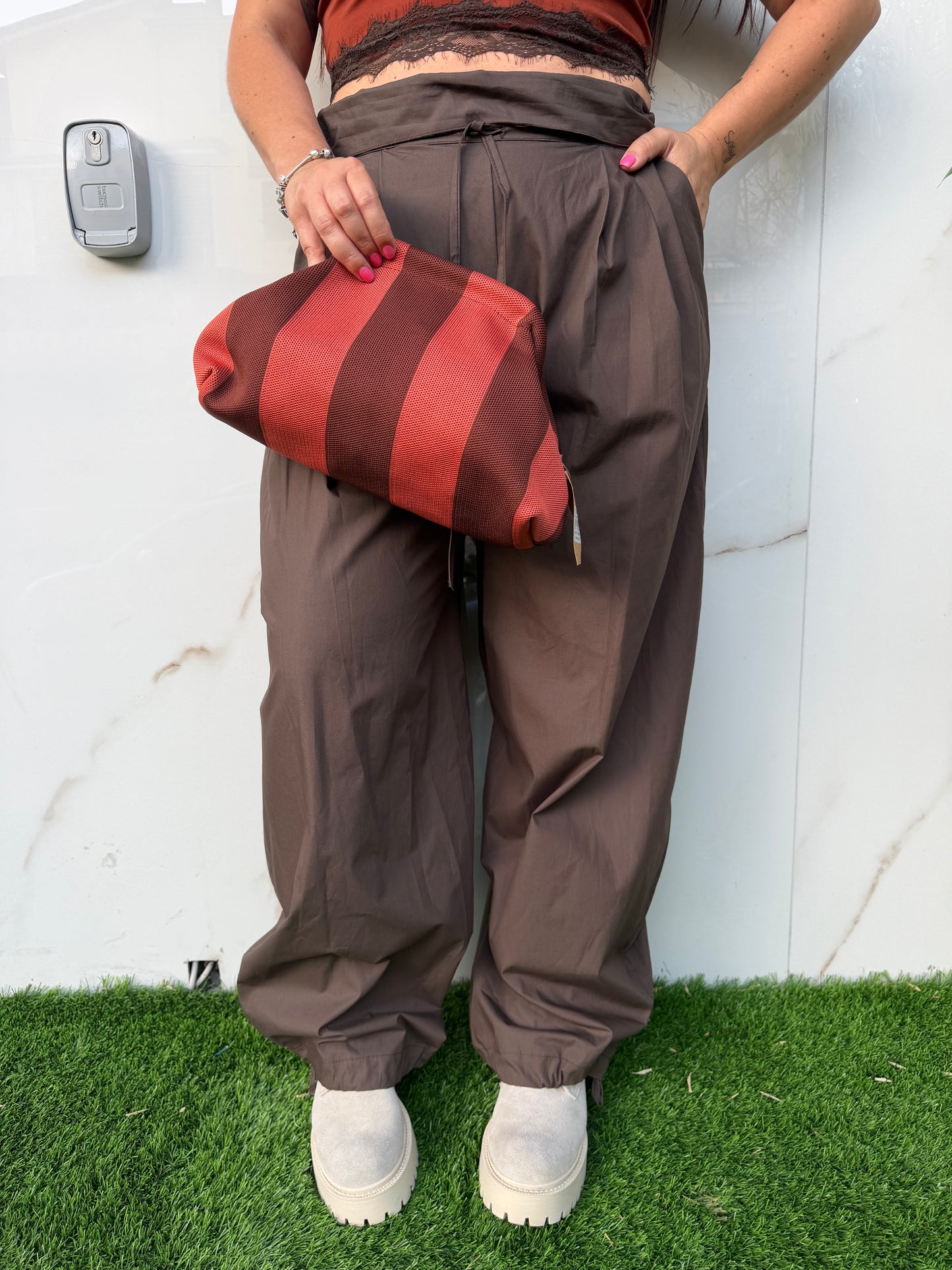 Pantalone ballon risvolto