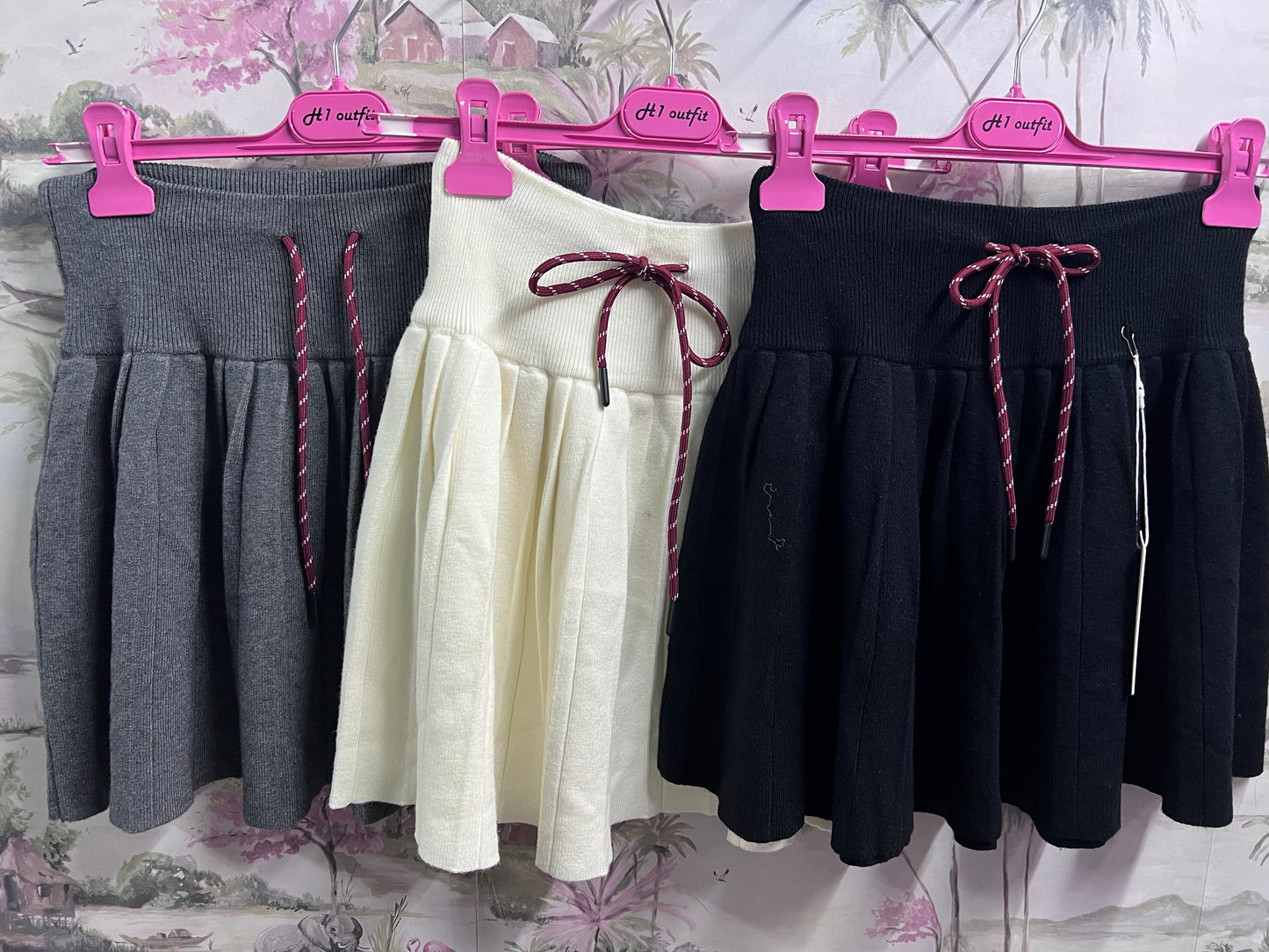 Gonna in lana pieghe