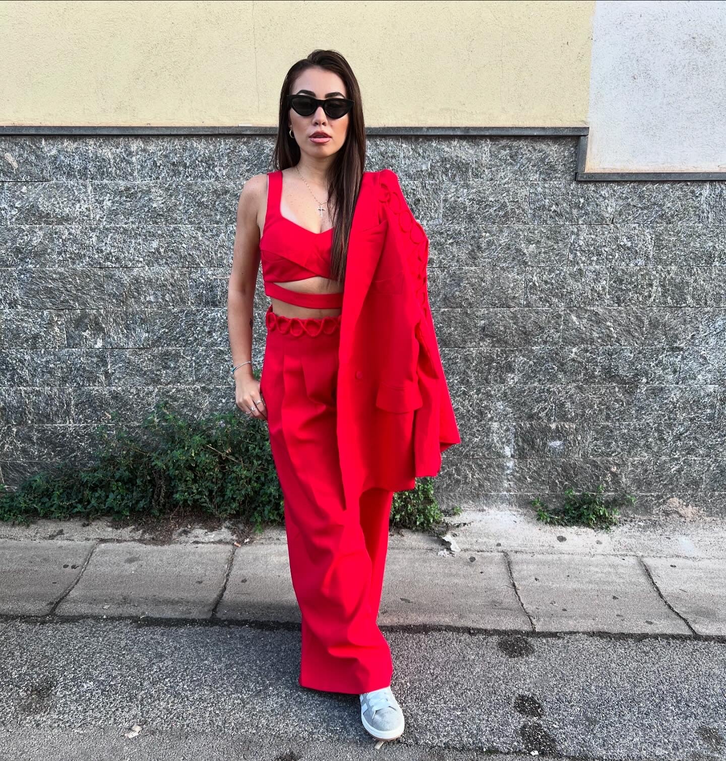 Pantalone palazzo set tre pezzi Euforia