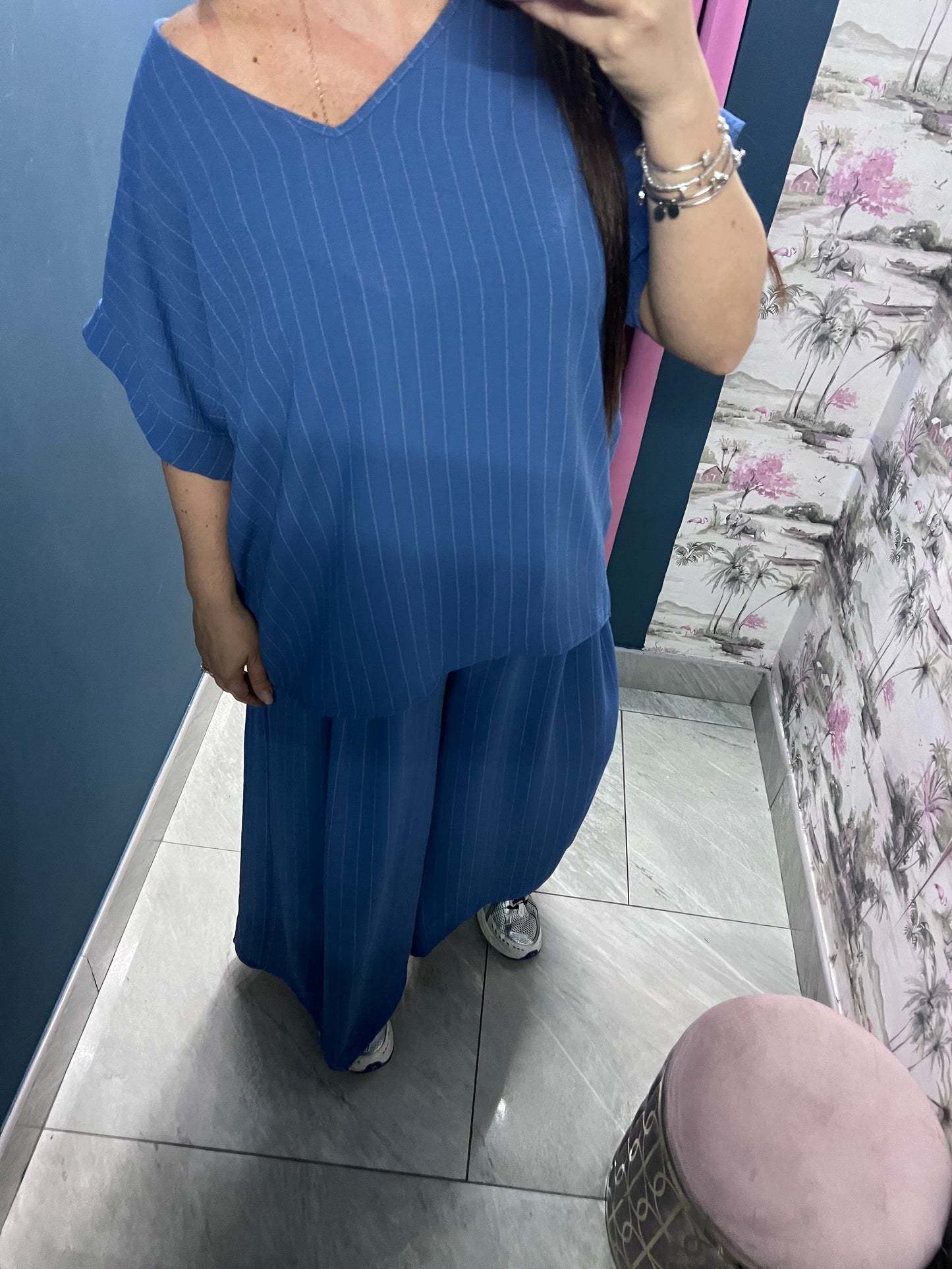 Coordinato chiuso gessato Curvy