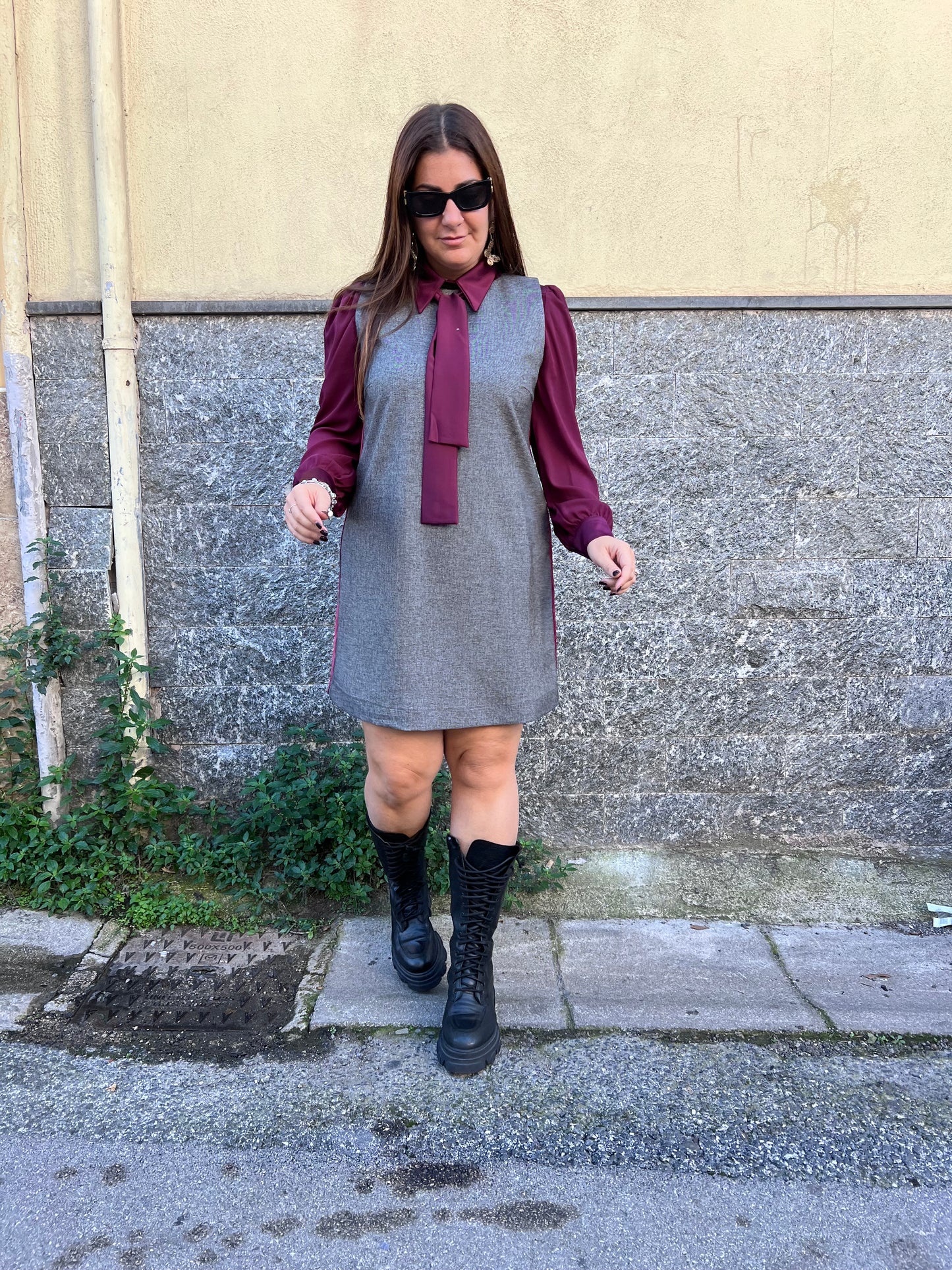 Abito fascia Bordeaux Simona