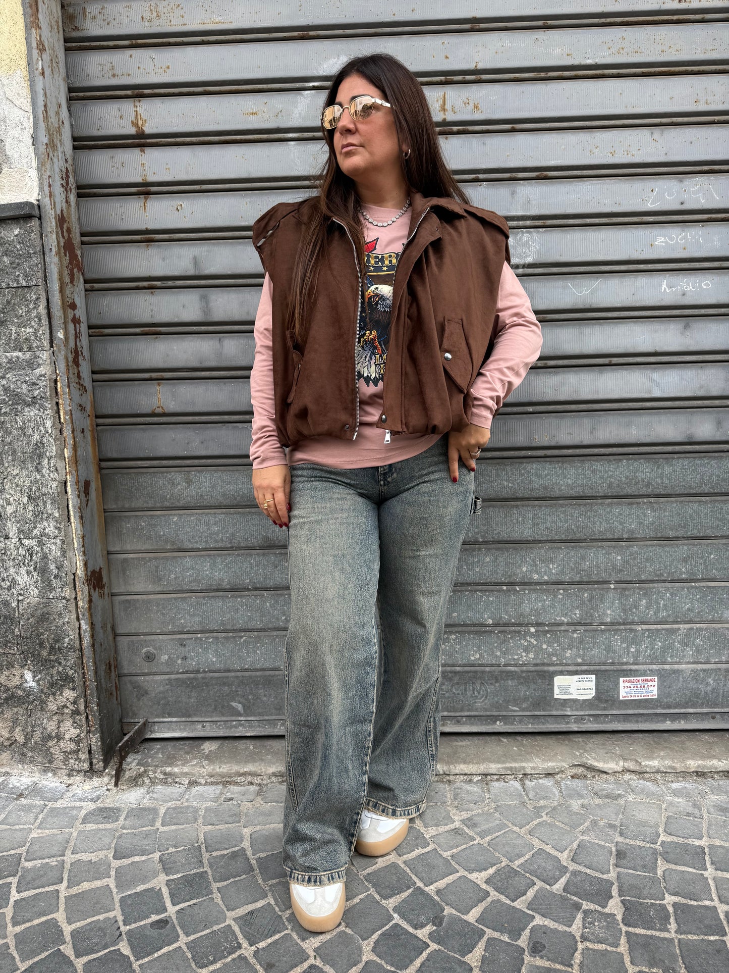 Jeans ballon sabbiato