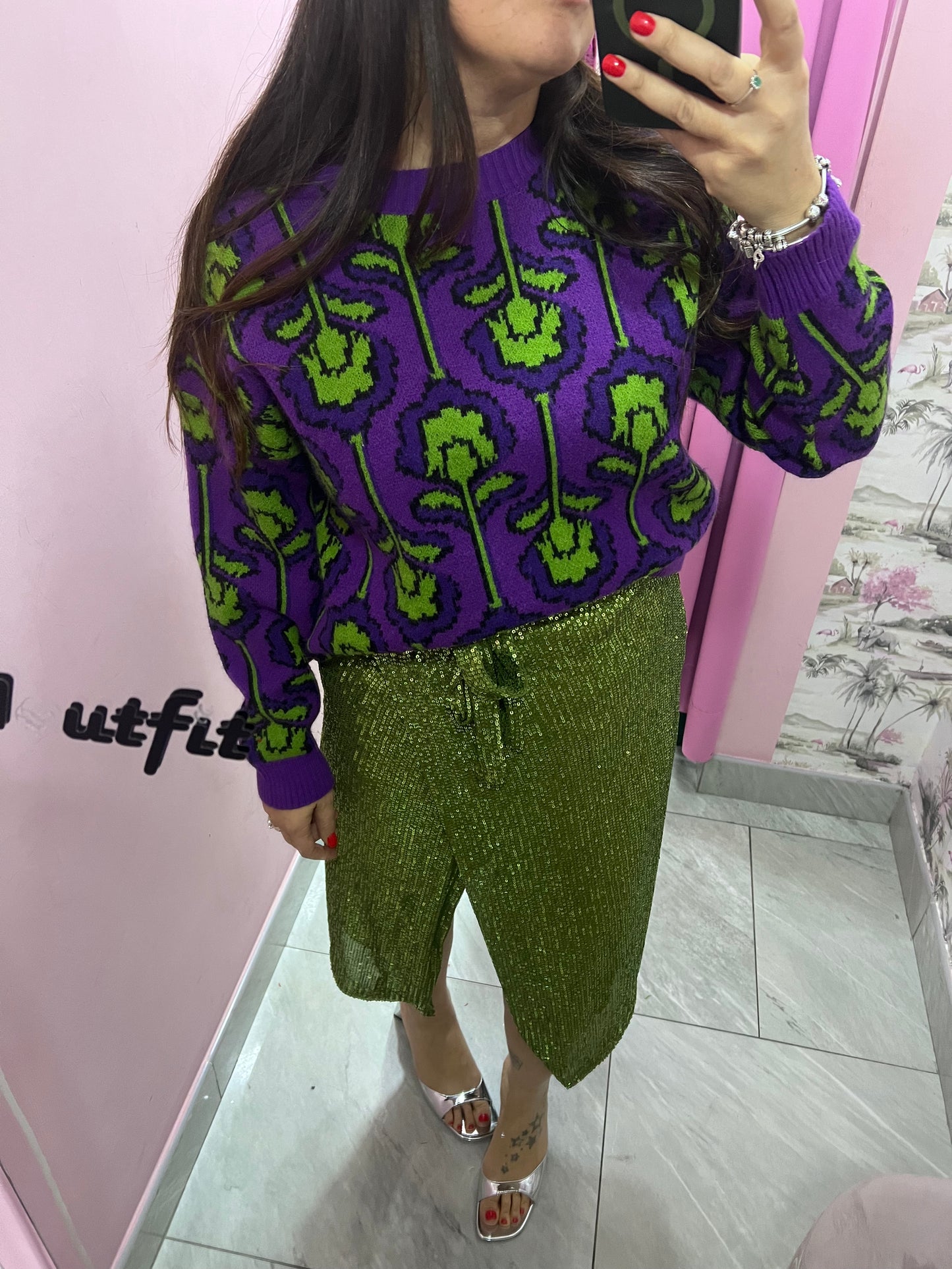 Gonna portafoglio di paillettes