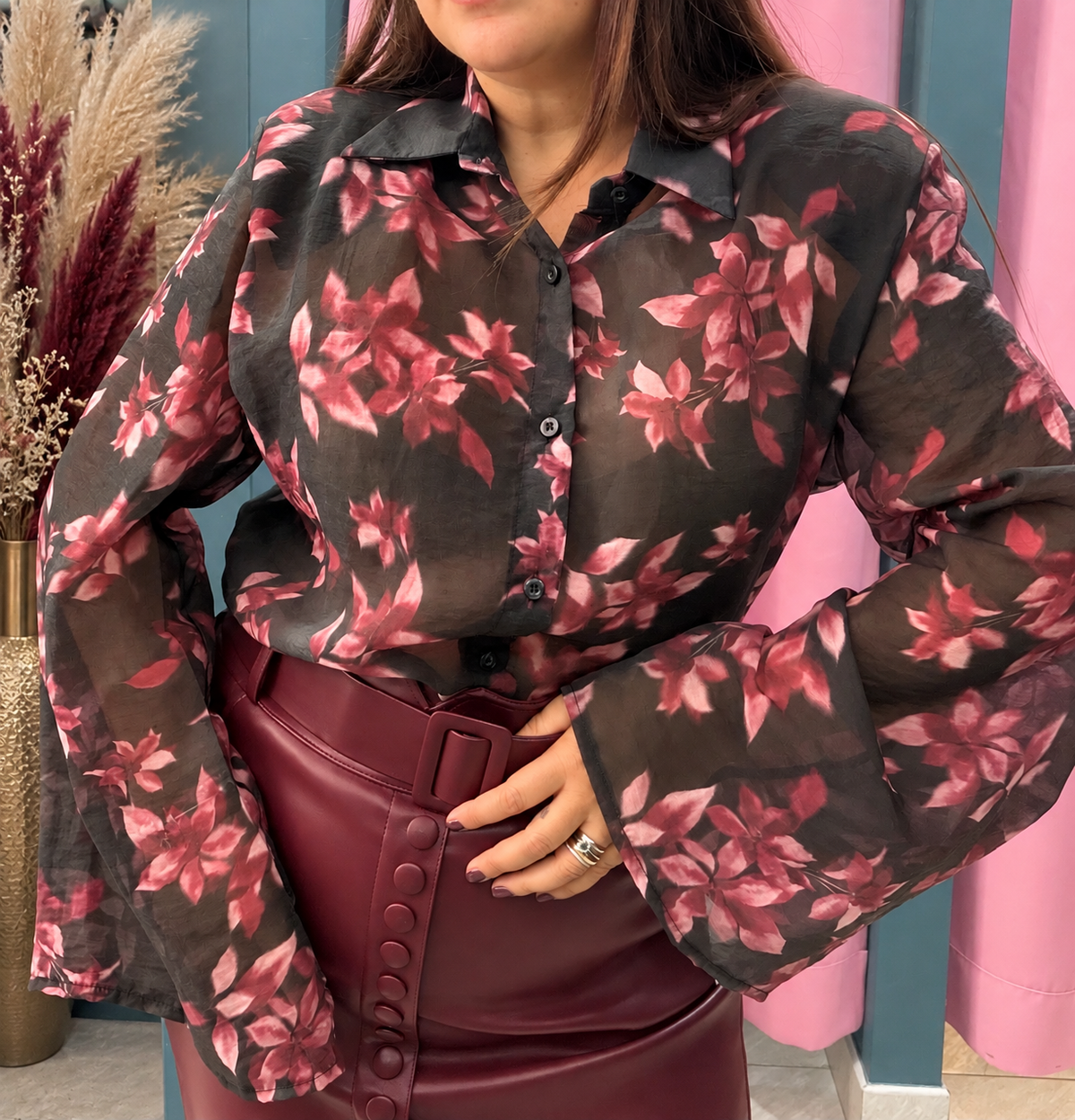 Camicia peonia curvy