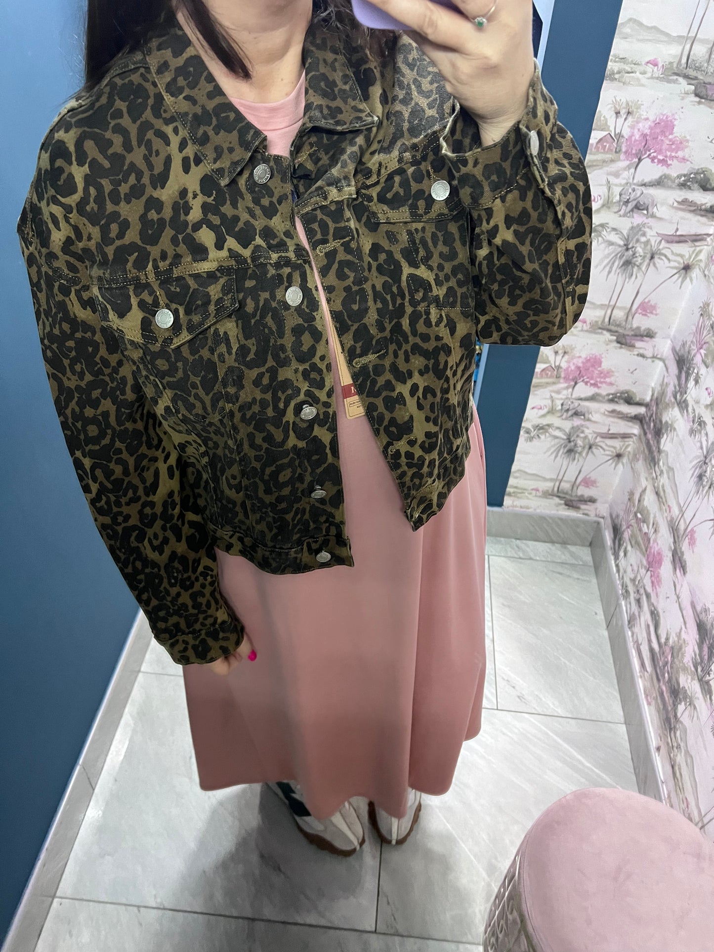 Giubbotto jeans animalier