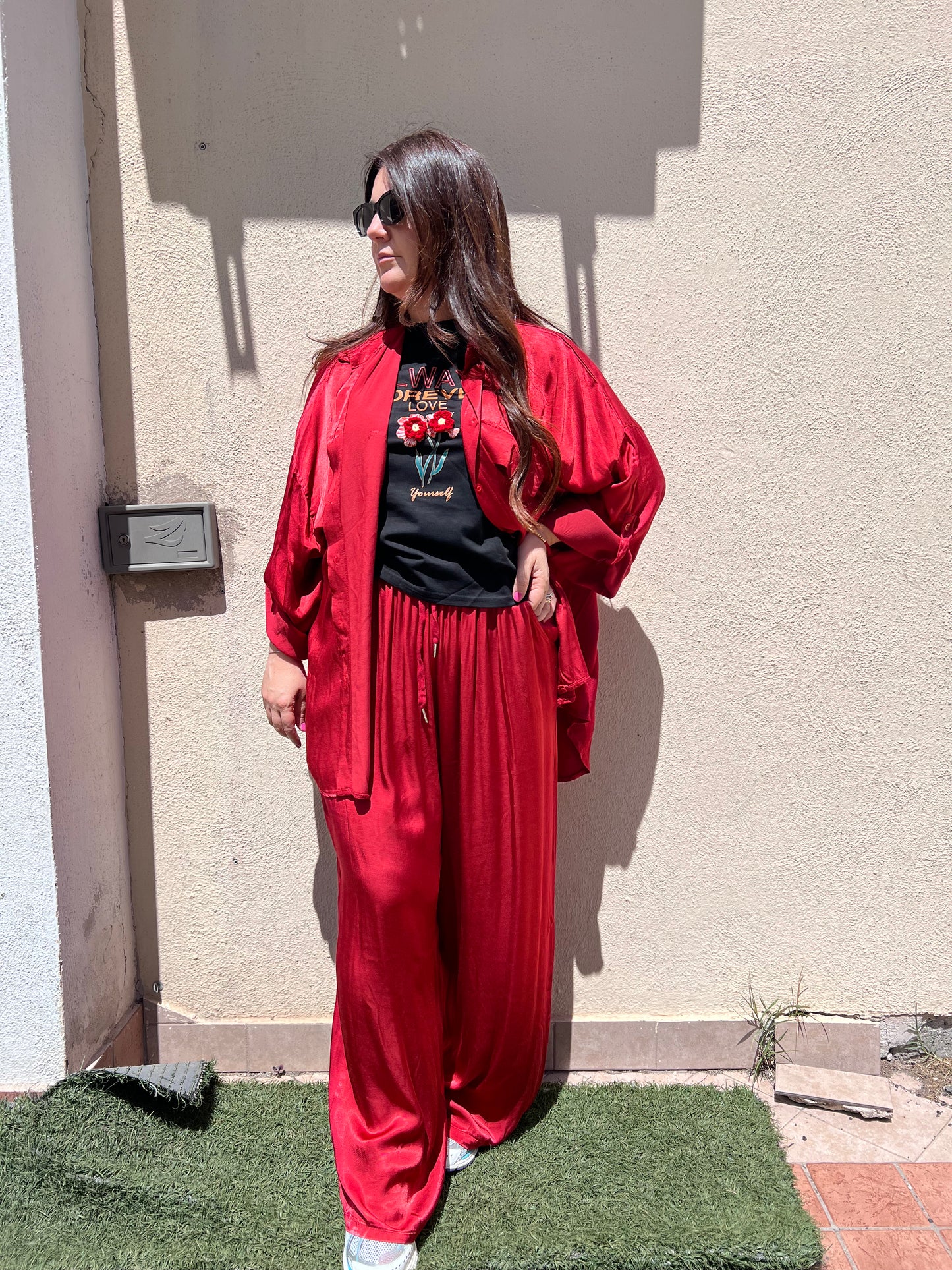 Camicia in raso curvy