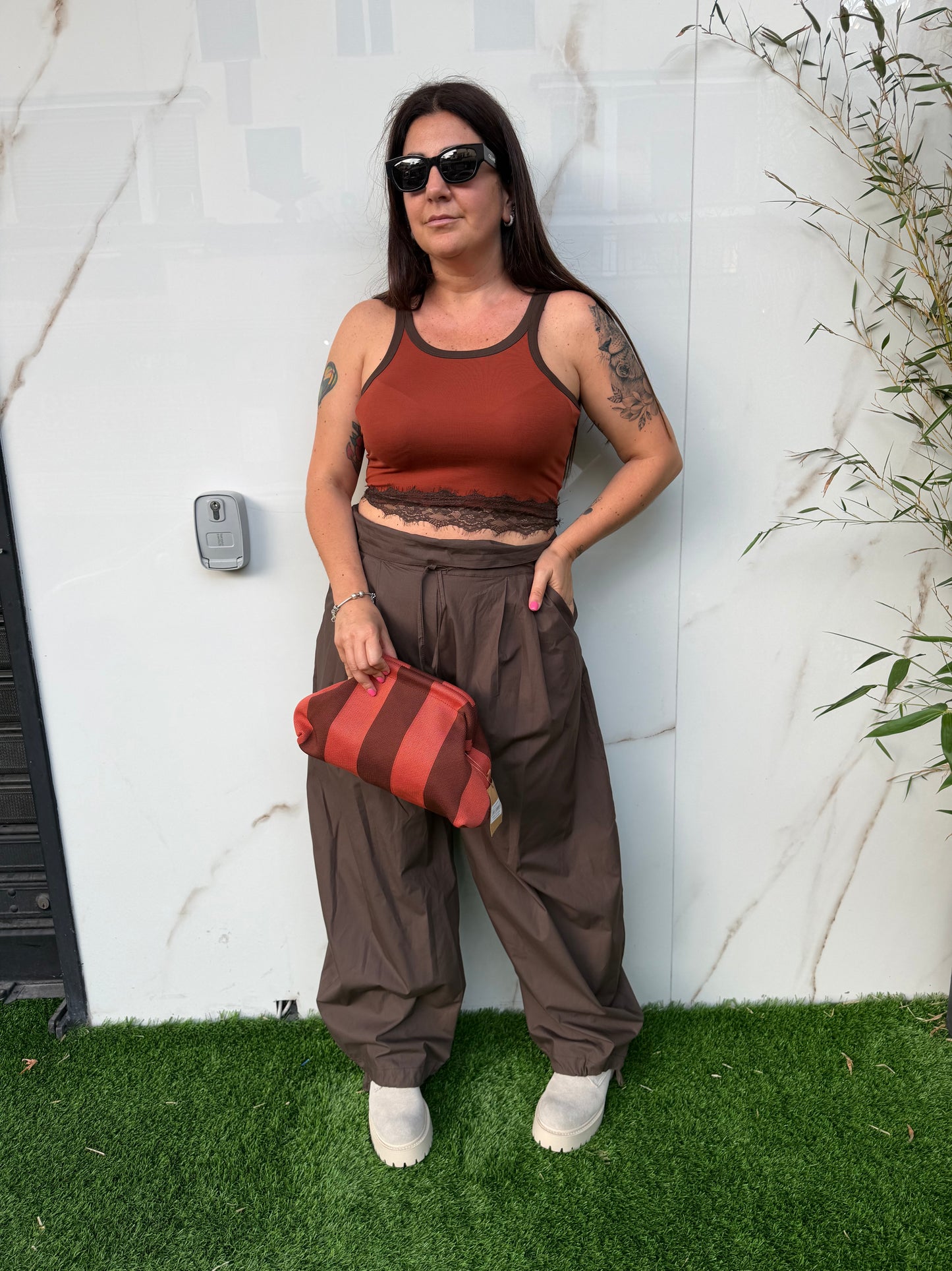 Pantalone ballon risvolto