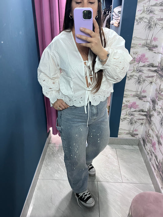 Jeans cargo brillantinato