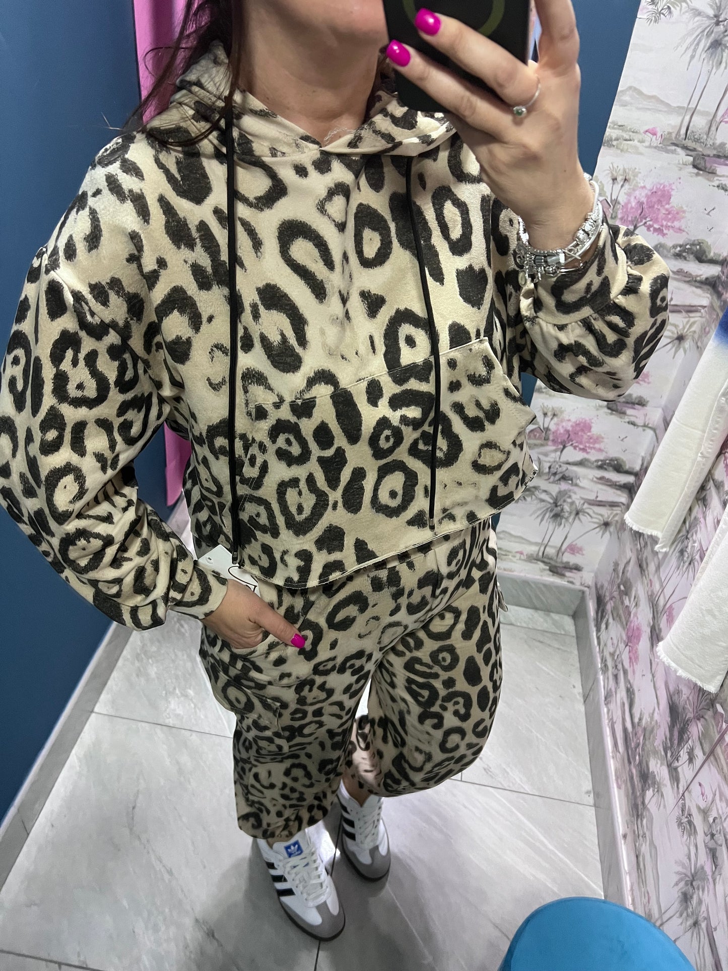 Coordinato in cotone animalier