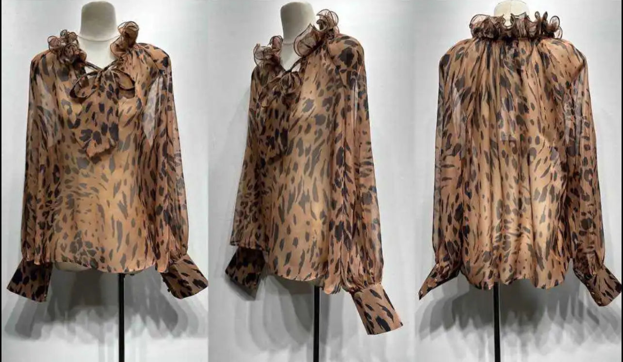 Camicia animalier velata