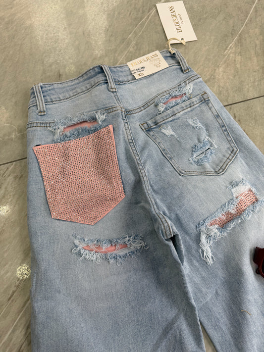 Jeans tasca rosa Shine