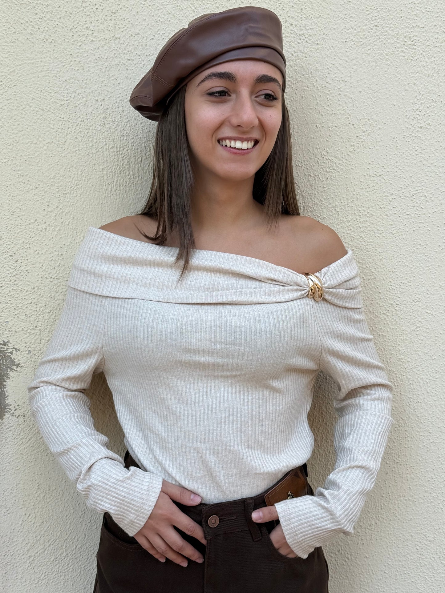 Maglia scollo a barca Anita