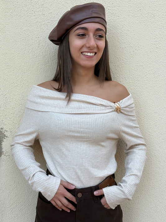 Maglia scollo a barca Anita