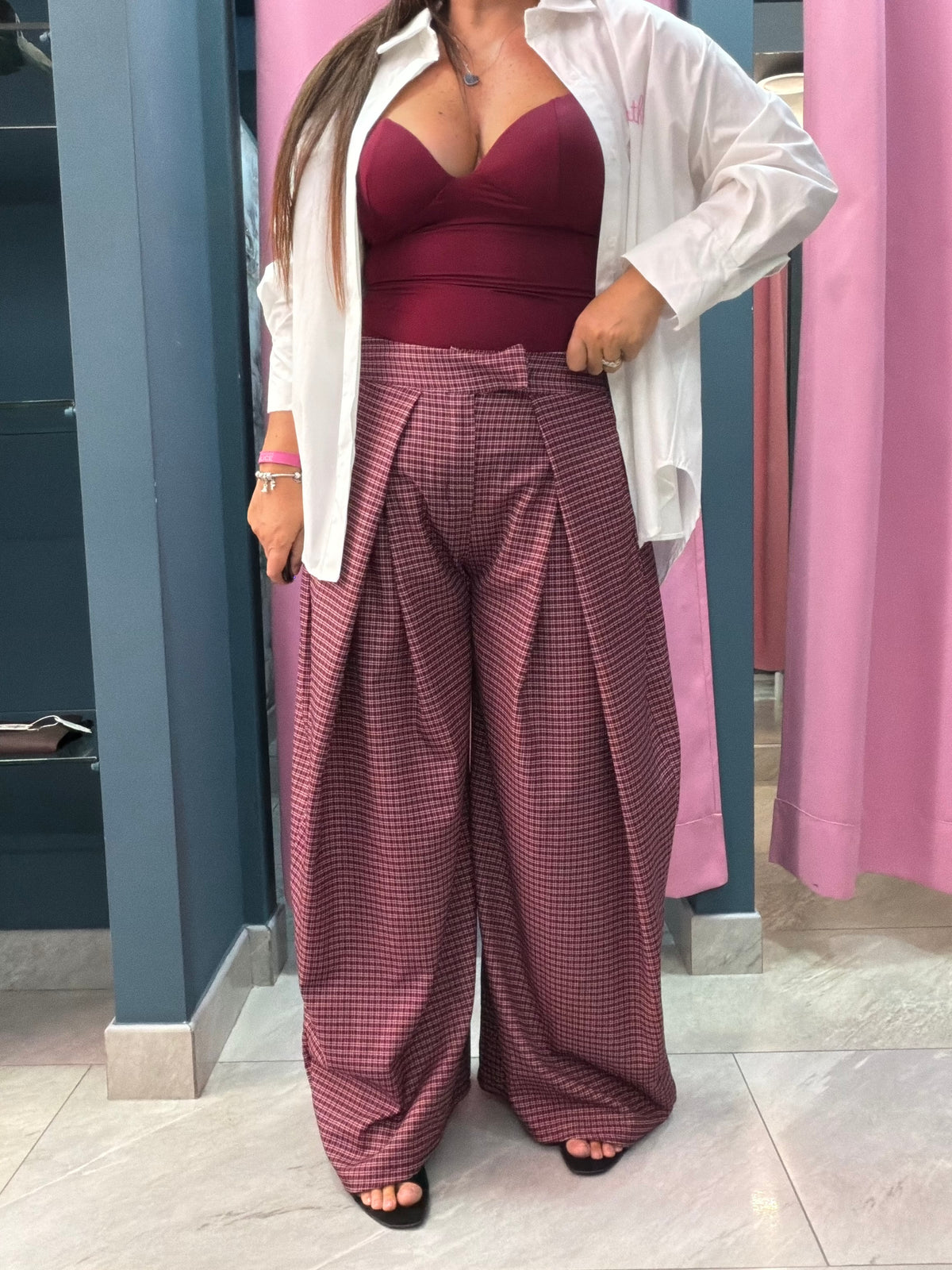Pantalone quadrettato