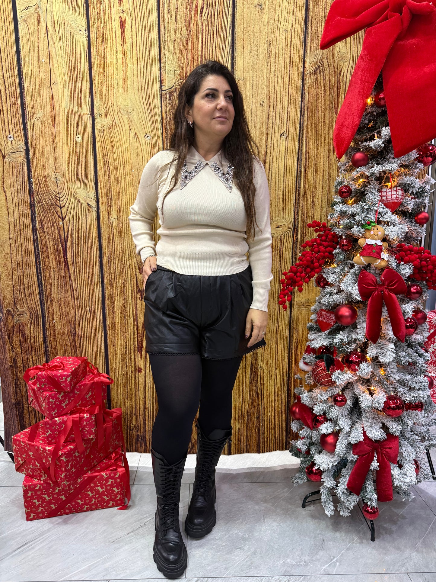 Pantaloncino ecopelle morbido