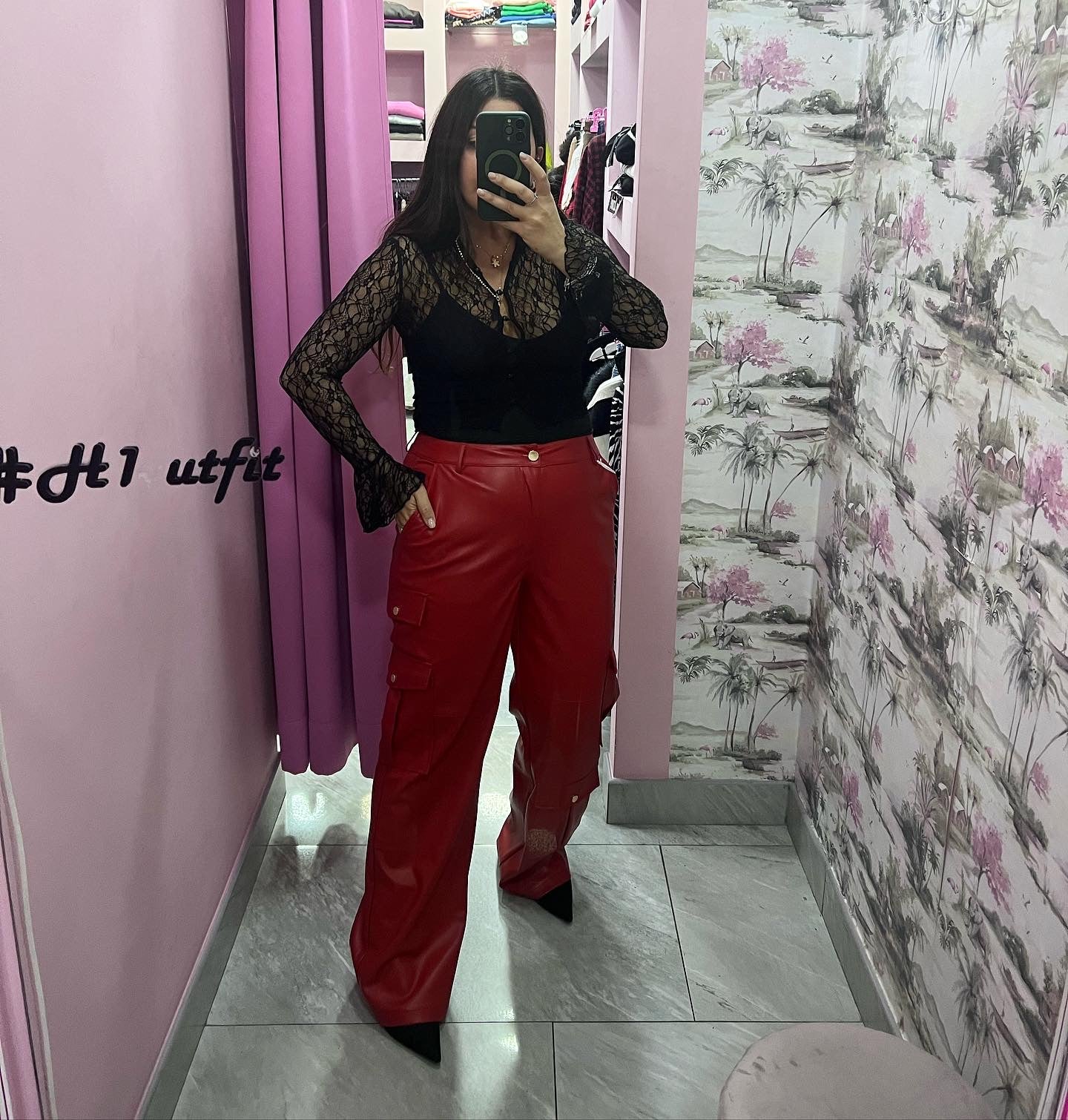 Pantalone ecopelle Red