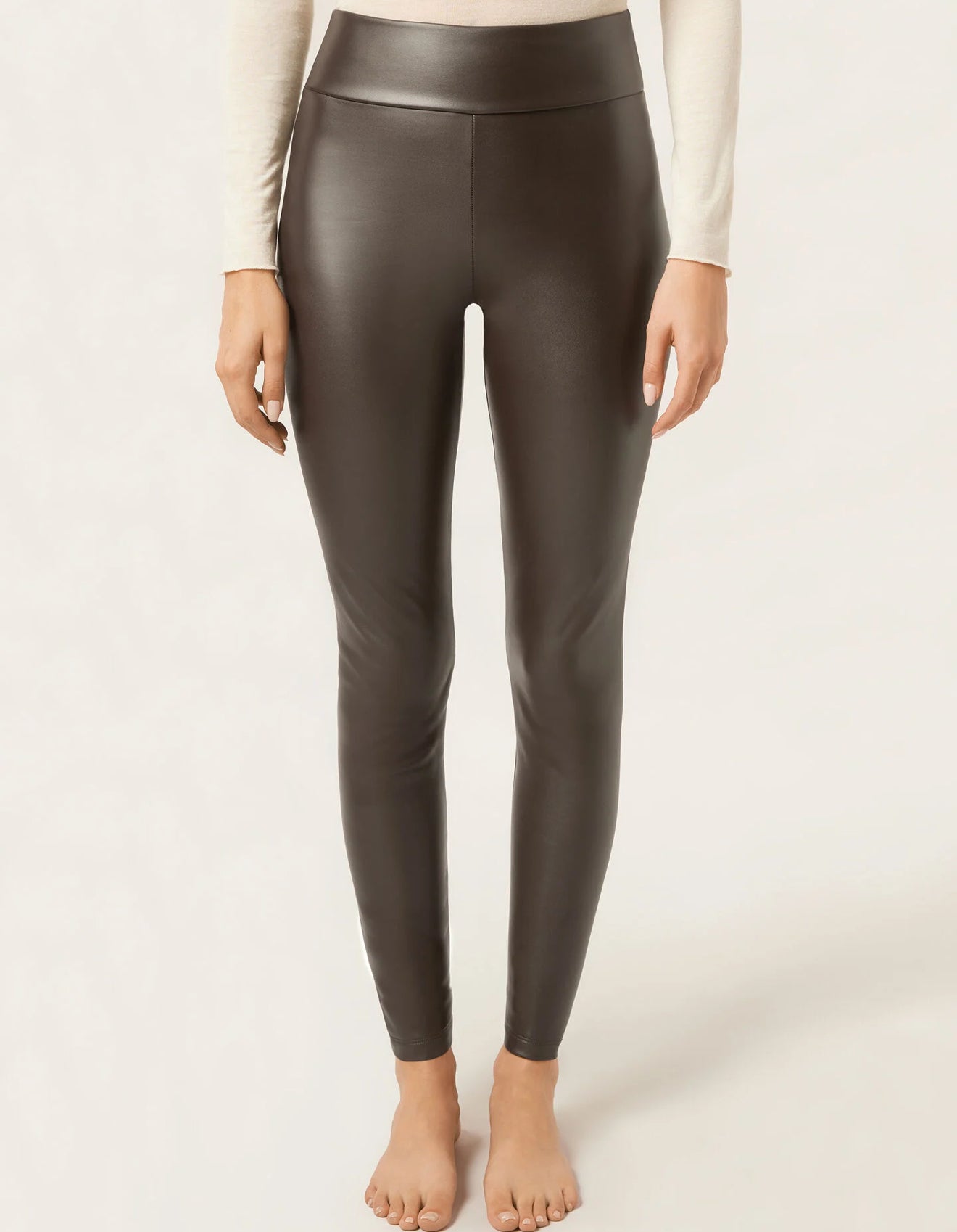 Leggins ecopelle marrone