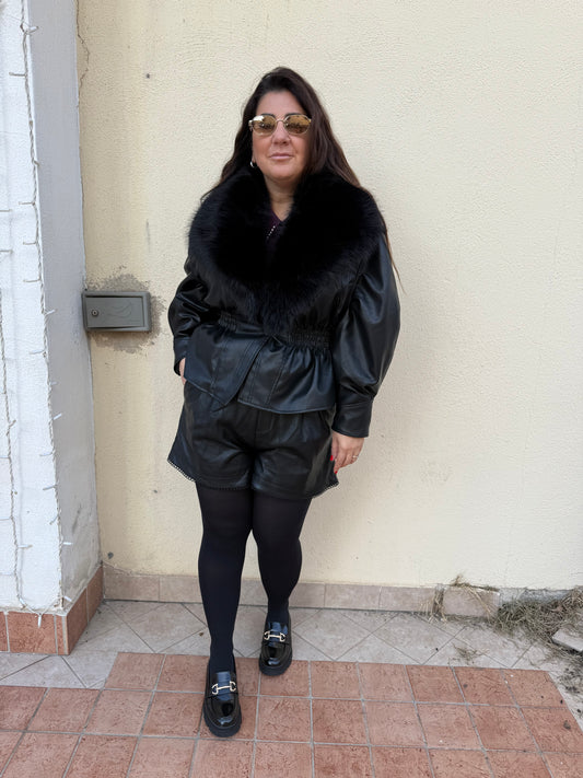 Pantaloncino ecopelle morbido