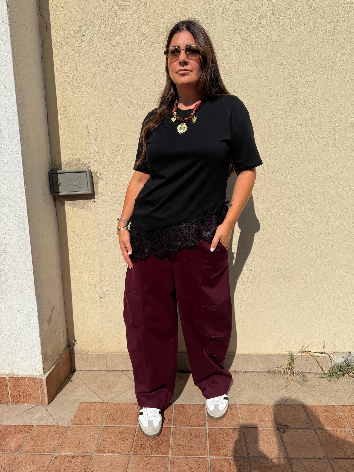 Shirt lumina merletto