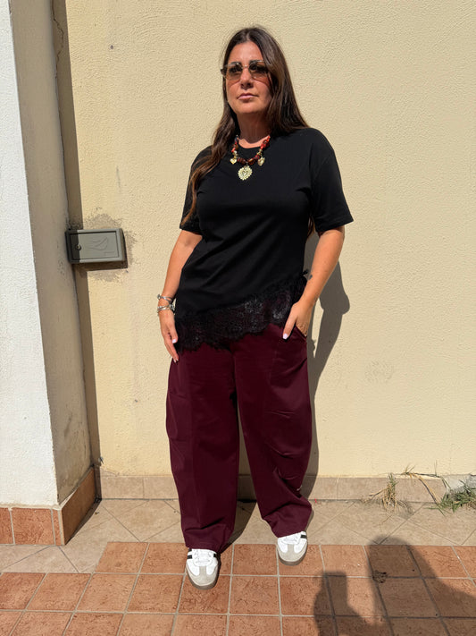 Shirt lumina merletto