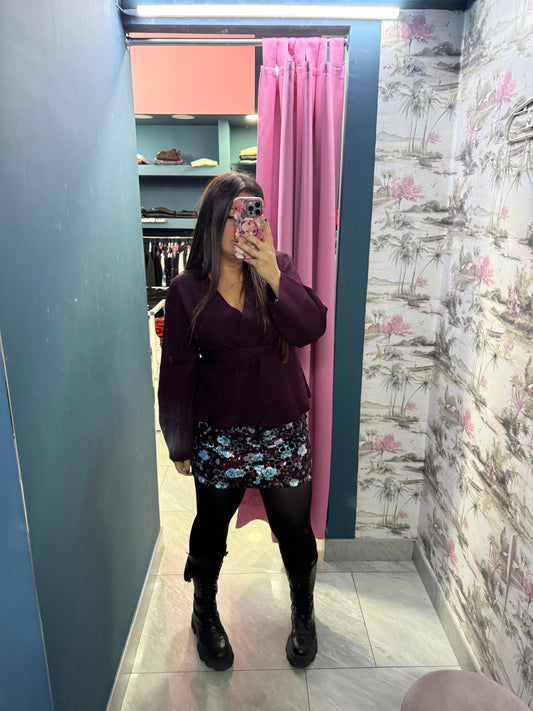 Gonna paillettes fiore