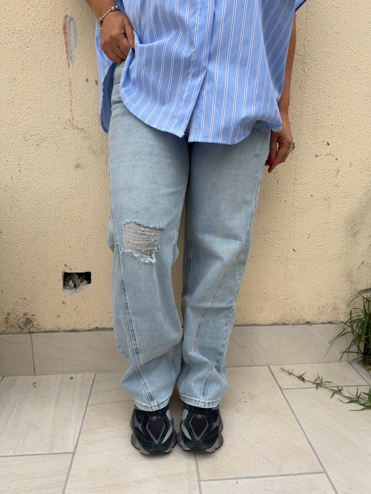 Jeans Ballon Strappi