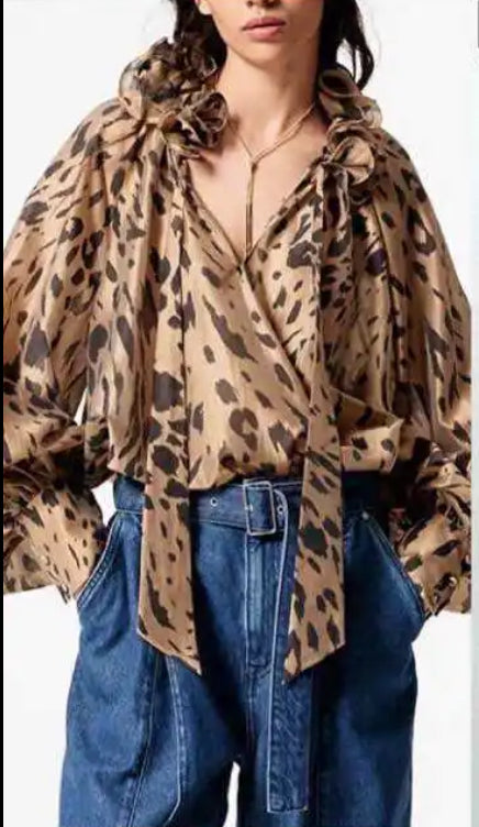 Camicia animalier velata