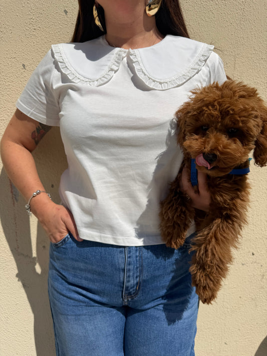 T-Shirt maxi colletto