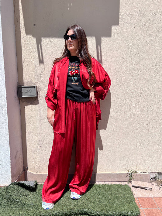 Pantalone in raso curvy