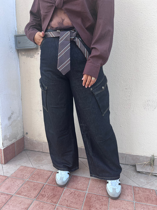 Jeans cargo cravatta