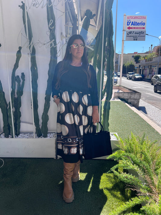 Abito curvy maxi pois