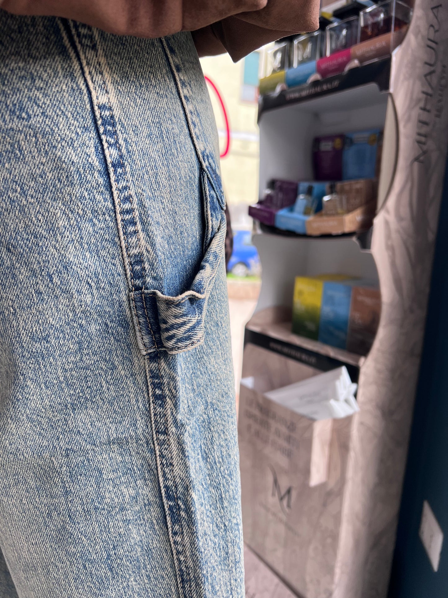 Jeans ballon sabbiato