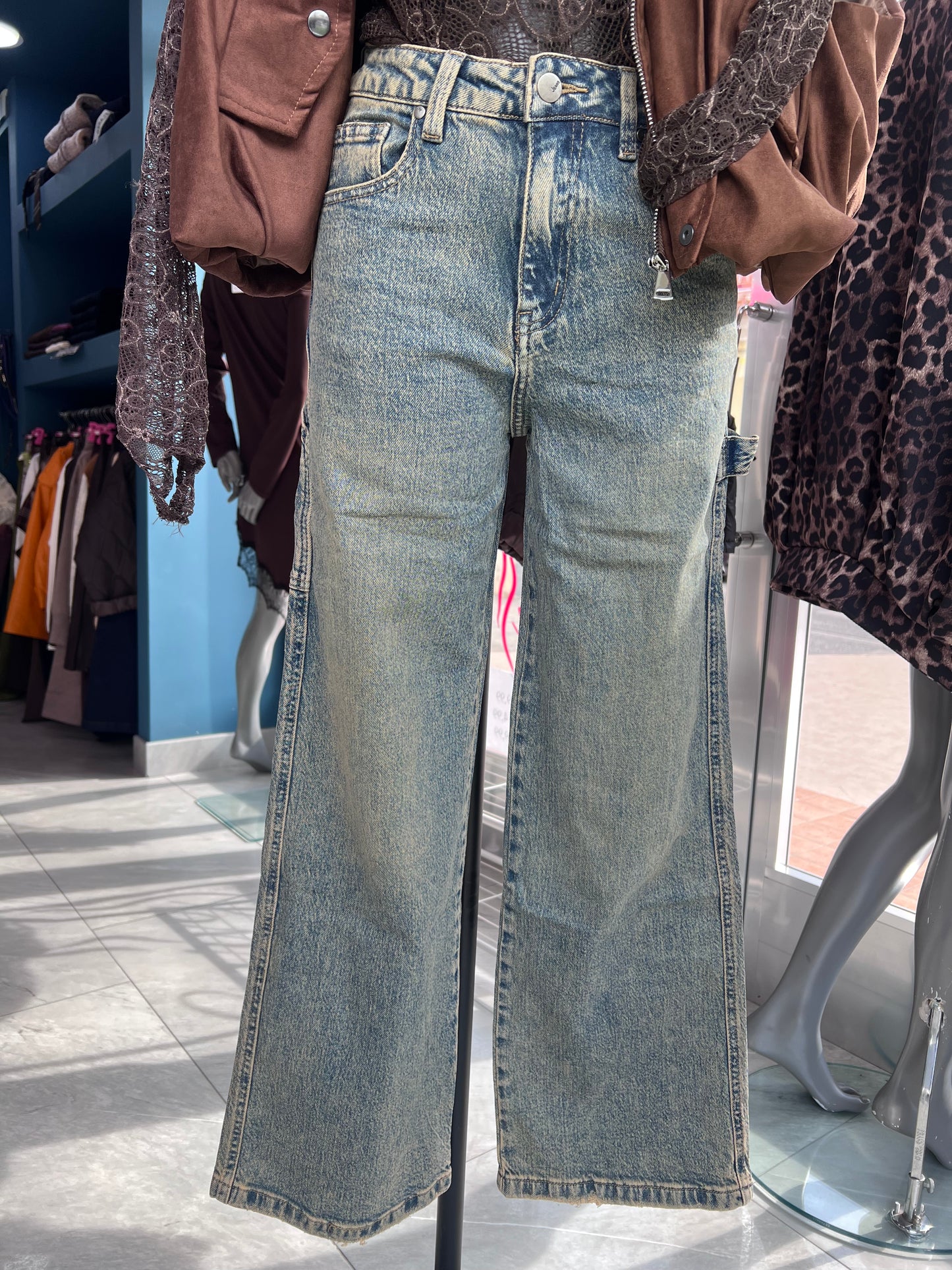 Jeans ballon sabbiato