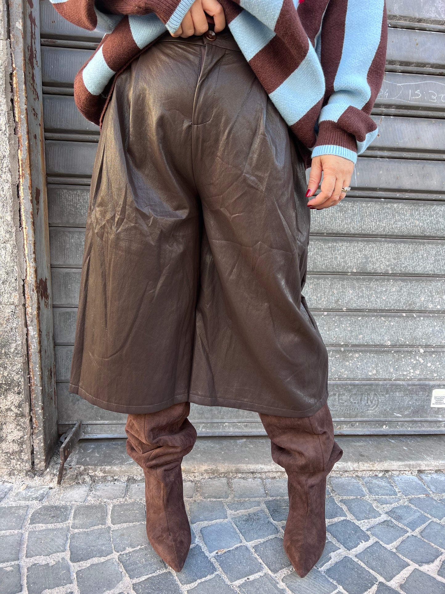 Bermuda ecopelle chocolate